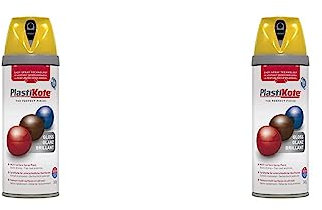 Plasti-Kote 21105 400ml Premium Spray Paint Gloss - Yellow (Pack of 2)