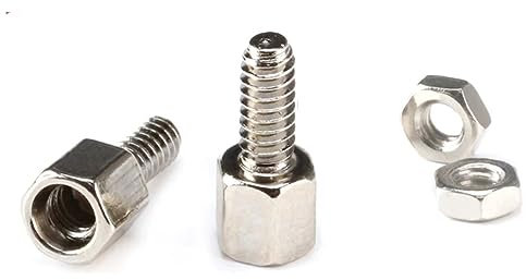 2 VITI + DADO 5X7mm PER D sub VGA DB9 DB15 DB25 RS232 connettore Sub-D computer