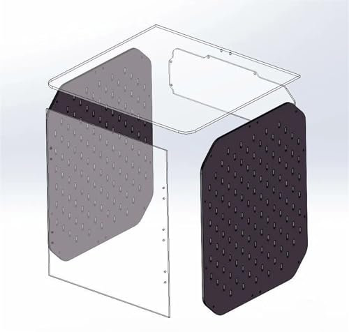 For Bambu Lba P1P 3D-Drucker-Acrylplatten-Gehäuse-Kit mit Seitenwänden im Hook-Rack-Design
