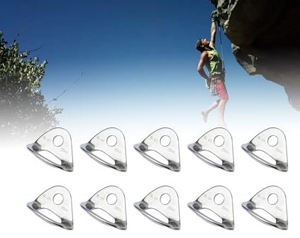 Gugxiom 25kN Stainless Steel Bolt Hanger, 10Pcs Bolt Hanger, Lightweight Stainless Steel Rock Climbing Anchors for Rock Climbing, Cave Exploration, Rappelling, Engineering Protection, Aeri
