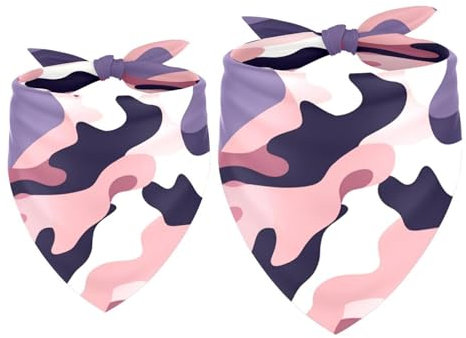 Hundehalstuch, Zubehör für kleine, mittelgroße und große Haustiere, Hunde und Katzen, 2 Stück, Camouflage-Struktur, Hundeschal