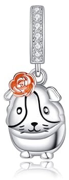 URONE Meerschweinchen-Anhänger Bead Charm Passend für Charms-Armbänder für Frauen 925er-Sterlingsilber Meerschweinchen-Anhänger Schmuck Geschenke für Frauen Armband-Halskette