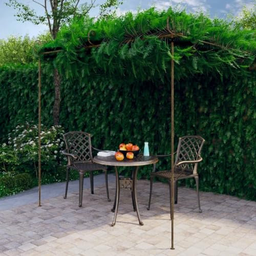Home outdoor OthersGarden Pergola Antique Brown 3x3x2.5 m Iron