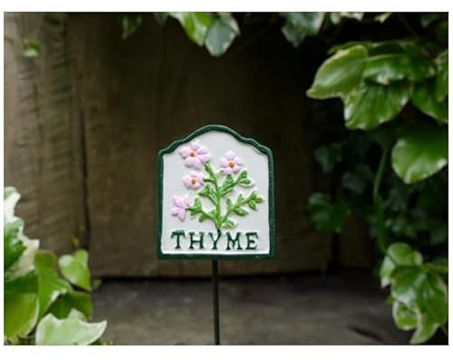 Metal Herb Markers Plants Labels Garden Sign Outdoor Herbs Tags Heavy Duty (Thyme)