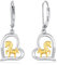 MEDWISE Pferd Ohrringe 925 Sterling Silber Herz Hängend Tropfen Schmuck Geschenk Hypoallergene Ohrringe für Mädchen Damen Ehefrau Frauen Kinder Weihnachts Geschenk