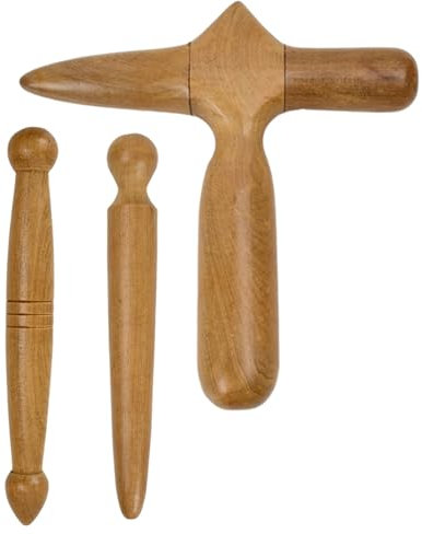3 Stücke Thai Massagestab aus Holz - Triggerpunkt-Muskel- und Fußmassager - Trigger Roller Werkzeuge für den Körper