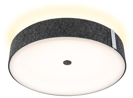 Paulmann 79994 LED Deckenleuchte Smart Home Zigbee 3.0 Malika Tunable White 1.350lm / 1.350lm 230V 28,5W Anthrazit Filzleuchte Backlight