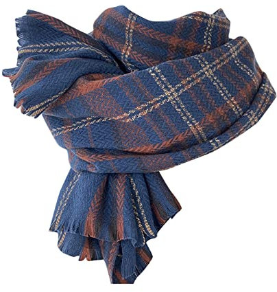 Schal Rot Kariert weich, große Decke, Schals Schal Rot Blau Damen Schal Mütze Mädchen Schal Rot Gepunktet Jack & Herren Schal Stirnband Damen Winter Gefüttert Schal Vorhang Schal Bunte (Navy, A)