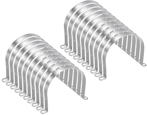 sourcing map 5pcs 5 1/2 Inch 140mm Conduit Clamps, M140 U Tube Pipe Clamp, Stainless Steel Rigid Pipe Strap, U Shaped Bracket with Two Hole for Pipe Tube Hose Wire Cord,Thick