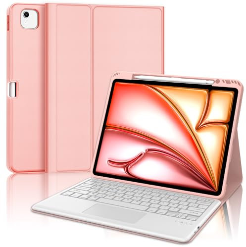 WINCHKING Clavier pour iPad Air 13 Pouces M3 2025 - Coque Clavier pour iPad Air 13 Pouces M2 2024, Trackpad Multi-Touch, AZERTY,
