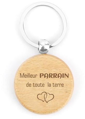 Cadeau Parrain Cadeau Original, Porte Clé en Bois, Cadeau Parrain Marraine Demande Cadeau Parrain Noel Cadeau pour Parrain Cadeau Parrain Personnalisé Cadeaux Parrain Cadeau Demande Parrain Baptême