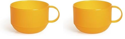 Excelsa Rainbow Tazza Jumbo 0.50 Litri, Arancione, 8 Centimeters cm (Confezione da 2)