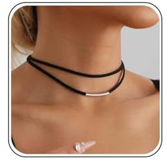 Inateannal Boho Geschichtet Leder Halsband Halskette Schwarz Leder Seil Halskette Silber Bar Halsband Halskette Kurz Wildleder Halsband Halskette Leder Schnur Kette Halskette Schmuck Für Frauen
