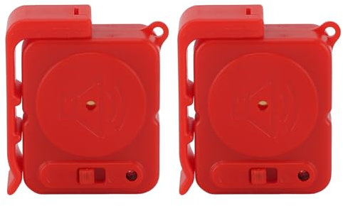 Door Handle Anti Theft Alarm 2pcs Door Handle Alarm Anti Theft Vibration Triggered Portable Door Window Alarm for Travel Car Hotel (Red)