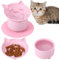GSrenyu Raised Cat Bowl Pink Cat Bowl with Stand Tilted Elevated Cat Slow Feeder Cat Food Bowls Ergonomic Cat Feeding Bowls Cat Food Water Bowl Cat Dishes Raised Cat Feeder