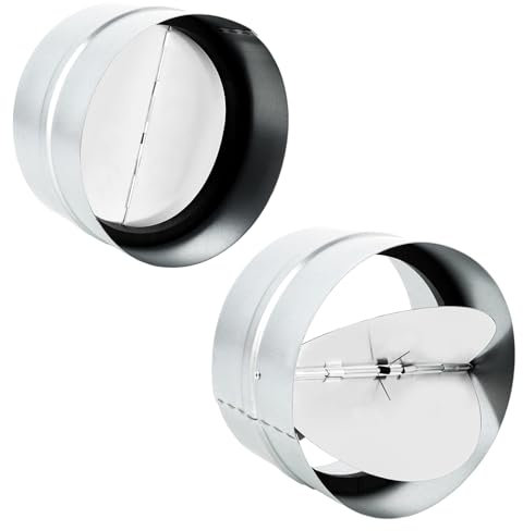 YAYODS 2 Stück Einschub Rückstauklappe DN 150mm - Verzinkter Stahl Selbsttätige Rückstauklappe Dunstabzug mit Dichtgummi - Backflow Flap Valve Insert für Lüftungskanäle in Ventilationsrohren