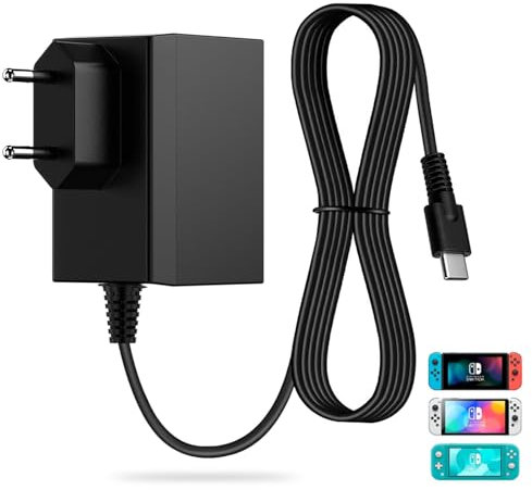 Jeestam Cargador para Nintendo Switch, 39W USB C Cargador Compatible con Nintendo Switch/Switch Lite/Switch OLED/Switch Dock/Switch Pro Controller, Unterstützt TV-Modus