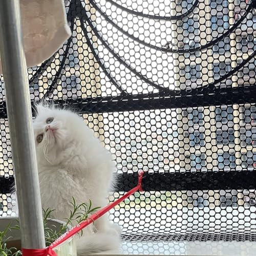 HGOuhK Kunststoff-Gartenzaun Kunststoff-Gartenzaunnetz, langlebiges, verschlüsseltes Loch, Geflügelzuchtnetz, Hühnernetz, Balkonschutznetz Balkonnetze(Black-1.2cm,1.2mx15m)