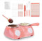 Chocolate Melting Pot Fondue Set, 25W Candy Double Boiler Pot Kit, Electric Chocolate Fountain Melter, Instant Hot Chocolate Melting Pot for Candy Cheese Baking Kitchen Accessories Pink
