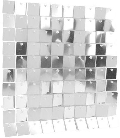 Panneau de Fond à Paillettes, Facile à Essuyer, Installation Facile pour Une Installation Pratique, Toile de Fond Murale, Aspect pailleté, Décoration Murale (Silver)