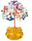 Jovivi Cadeau Fête des Mères Maman 13-14cm DIY Arbre de Vie Pierre Naturelle sur Bol de Trésor en Verre Fengshui Tree Porte Bonheur Bibelot Décoration de Bureau Maison et Domicile (Chakra)