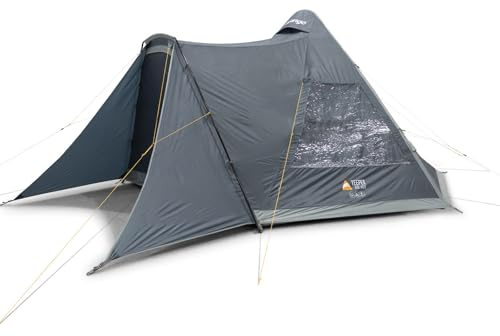 Vango Teepee Air 400 Aufblasbares Campingzelt für 4 Personen, wasserdicht, 3000 mm HH, beleuchtete Schlafzimmer