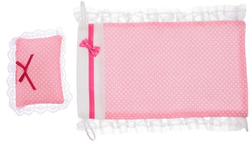 SOPOTUTU 1set Miniature Bedding Dollhouse Doll Bed Sheet Pillow Accessories Cozy Bedroom Decoration for Imaginative Play Meticulously Crafted Doll Bedding