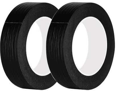 Qrity 2 Stück Abdeckband, 30mm x 50m, Malerkrepp Abdeckband, Malerkrepp für Malerarbeiten und Dekoration, Schwarz