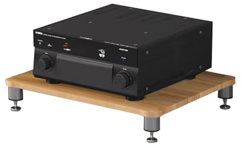 Easnuroz Meuble Audio HIFI 1/2/3/4 Étages Support HIFI Support Pour Tourne-disque Tour De Rangement Audio Réglable En Hauteur Pour Table Tournante/imprimante/kybox/télévision(Wood color,60*48*10cm(1Ti