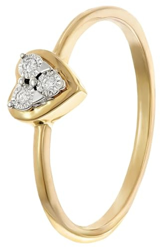 GLIZZ Damen Diamantring Gold 333/8K traumhaftes Schmuckstück für Frauen, zauberhaftes Accessoire GL8706-54 Ringgröße 54/17,2