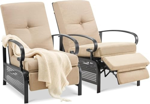 UNIONLINE Relaxliege Gartenliege Set of 2 für die Terrasse, Beige