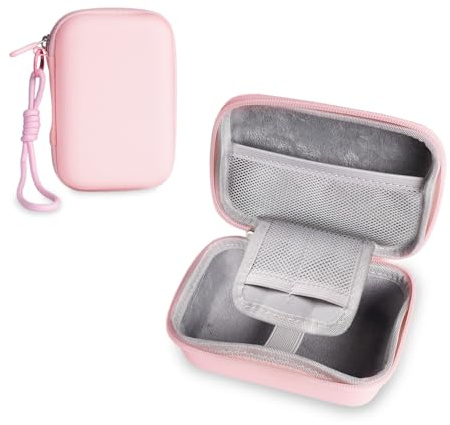 Étui pour Appareil Photo Numérique Compact,Compatible avec Canon Power Shot SX740 HS/G7X Mark III Mark II/Kodak Pixpro C1/Sony ZV-1/Panasonic Lumix TZ99,Sac Photo Rigide Portable En EVA étanche (Rose)