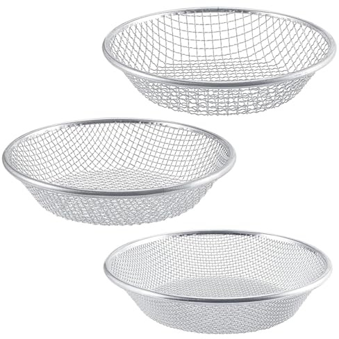 Uanqfegy Setaccio per terriccio per Giardinaggio 3 Pezzi, 3 Dimensioni di Apertura Setaccio per Compost Resistente alla ruggine per impieghi gravosi per Rocce sporche Giardino di Ghiaia
