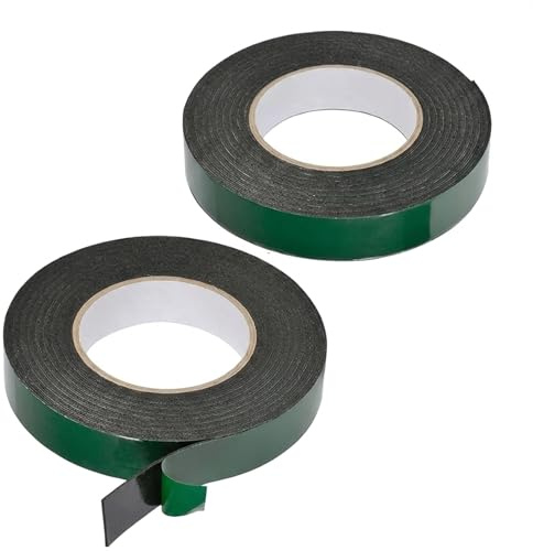 Number Plate Tape, Double Sided Foam Tape, Heavy Duty Number Plate Sticky Pads for Secure Installation, 2 Rolls Double Sided Number Plate Tape with Strong Adhesive, Durable and Weather Resistant