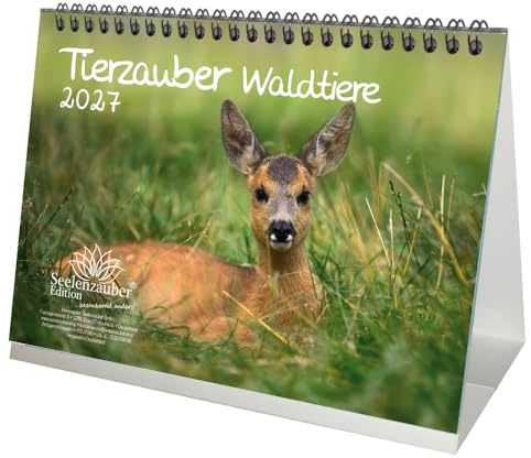 Tierzauber Waldtiere DIN A5 Tischkalender für 2027 Tiere im Wald - Seelenzauber