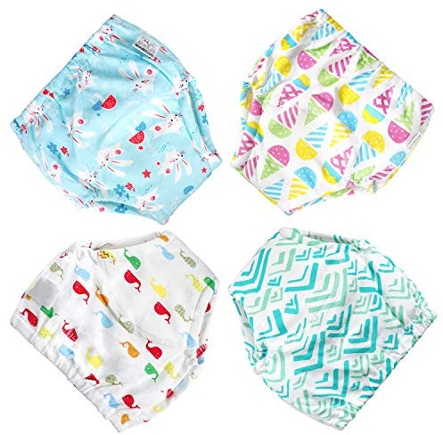 Flyish Töpfchen-Trainingshose Baby Lernwindel Windelhose Wasserdicht Trainer Windelhosen für Baby 1 bis 3 Jahre, 4 Stück, 3 Jahre, Girls
