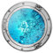 Glasbild rund 3D-Optik Bullauge Sound of a Ocean Badezimmer Bilder Luftbläschen Ø50cm Glasposter