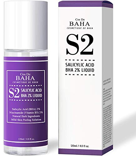 Cos de BAHA Best Peeling Salicylic Acid Exfoliant Facial Liquid with Niacinamide - BHA 120ml
