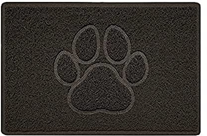 Nicoman Paw Embossed Shape Outdoor Only Dirt-Trapper Door Mat Washable Barrier Heavy Duty Doormat - (Drainage Open-Back, Small, Brown, 60 x 40cm)
