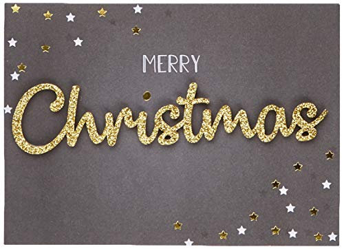 Perleberg hochwertige Weihnachtskarten - Sterne & Text-Motiv - Liebevolle Weihnachtspostkarte inklusive Umschlag - Kunstvolle Grußkarte für Weihnachten in 10,5 x 14,5 cm