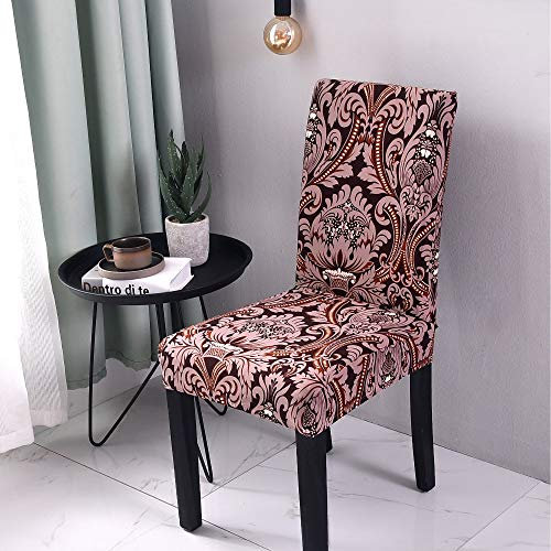 Chickwin Chickw1 Stuhlhussen 2/4/6 Stück, Elastischer Stuhlbezug Abnehmbare Waschbar Für Hochzeit, Hotel, Bankett, Partys Deko Universal Modern Stuhlhussen (6 Stück,Königliches Leben)