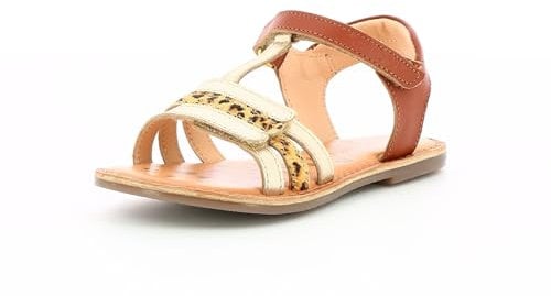 Diamanto, Sandales Fille, Or Camel Leopard, 26