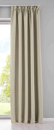 Gardinenbox Vorhang Blickdicht »Newyork« verdeckte Schlaufen Beige HxB 245x295 cm 1er-Pack Thermo-Gardine Verdunkelungsvorhang Blackout schalldämmend ÖKOTEX Kräuselband Raffhalter, 202020610