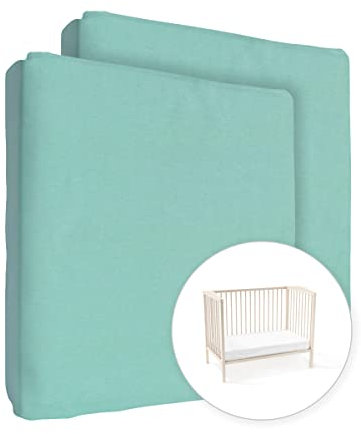 2X Jersey Spannbettlaken 100% Baumwolle für 160 x 70 cm Kinderbett (Tiffany)