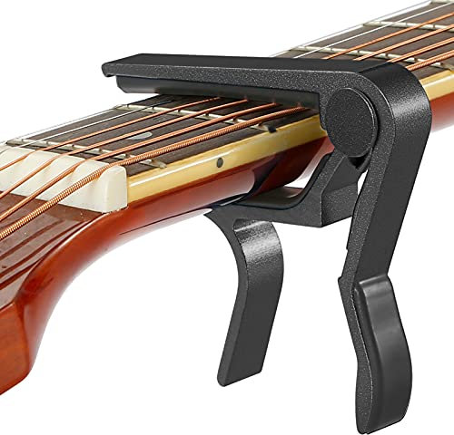 Capotasto Chitarra Alloy Capo per Chitarra Acustica Elettrica Classica Bass Ukulele Violino Capotasto per chitarra (nero)