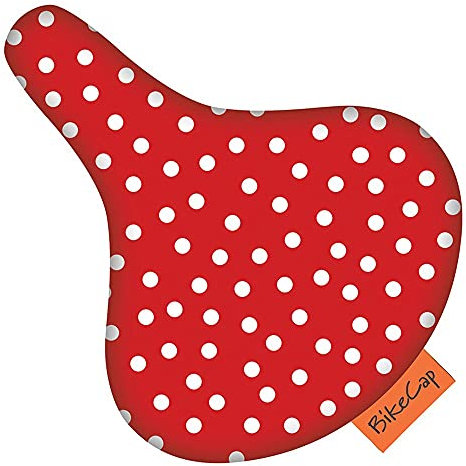 BikeCap - Fahrrad-Bezug Sattelüberzug Regenschutz Fahrradsattel-Bezug Sattelbezüge Seat-Cover Fahrrad-Sitzbezug (Red Dots)
