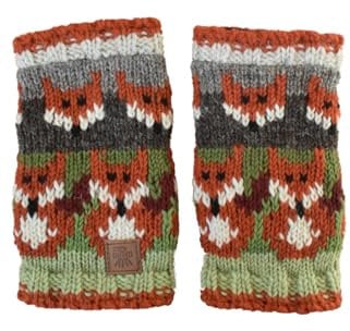 Pachamama Frauen Wolle Handwärmer Handwärmer Fleece gefüttert Handgestrickt Fuchs Mehrfarbig Einheitsgröße Handarbeit Extra Warm Fair Trade