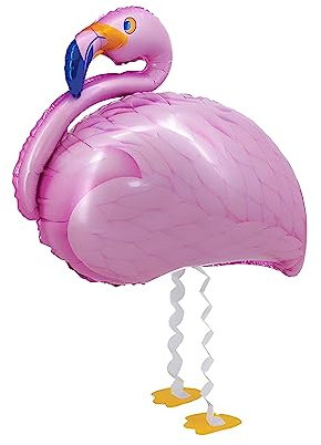 Kopper-24 Airwalker Ballon Flamingo - laufendender Tier Luftballon Helium Walking Folienballon Deko für Kinder Geburtstag Party Hochzeit Kinder Geschenk JGA Dekoration Tierballons Laufen