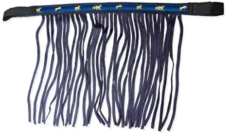 Fliegenfransen für Pferde Fliegenmaske mit Fransen & Klettverschluss, Fliegenhaube für Shetty, Pony, Cob, Warmblut, Kb (Kaltblut (X-Full), Blau)