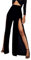 FDEETY Frauen-Bein-Lange Palazzo-Hosen-hohe Taillen-Schlitz-gerade Hose-reizvolle Bequeme Kleid-Hose